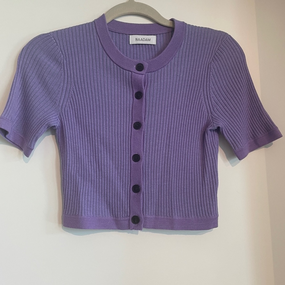 NAADAM cashmere cropped cardigan sweater
